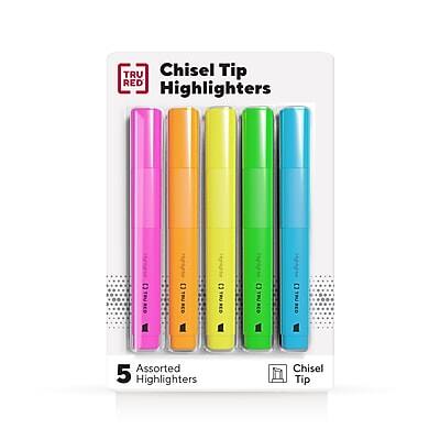 TRU RED Chisel Tip Highlighters
Assorted 5 Highlighters
Chisel Tip