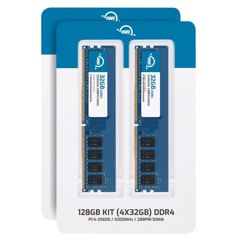 OWC 32GB DDR4 3200MHz 288PIN DIMM  
128GB KIT (4X32GB) DDR4 PC4-25600 3200MHz 288PIN DIMM
