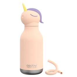 Asobu - 16-Oz Bestie Bottle Insulated Stainless Steel Water Bottle with Reusable Flexi Straw - Unicorn