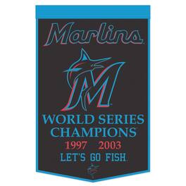 WinCraft - Miami Marlins 24" x 38" Championship Banner - Multicolor