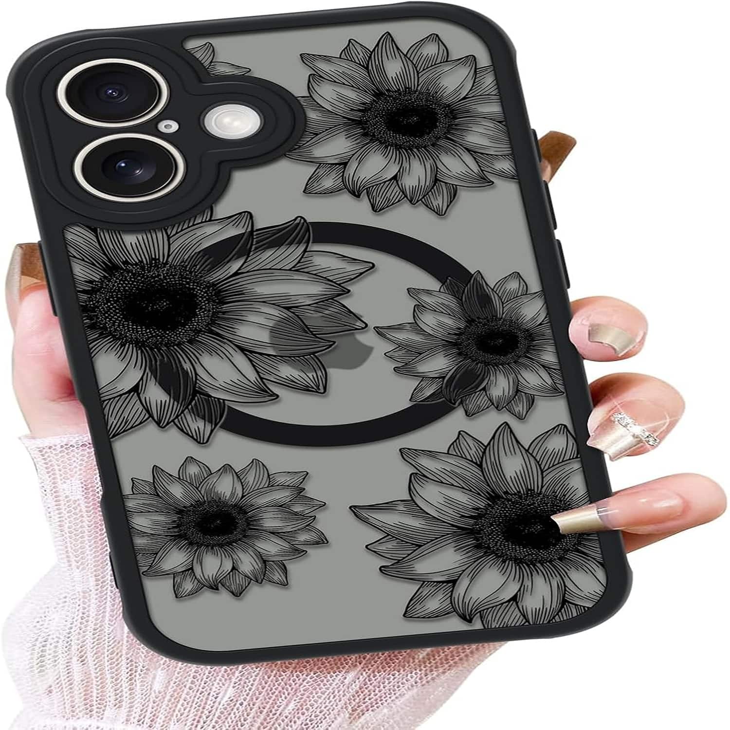 Case Design for iPhone 16 Case [Compatible with MagSafe] - Black