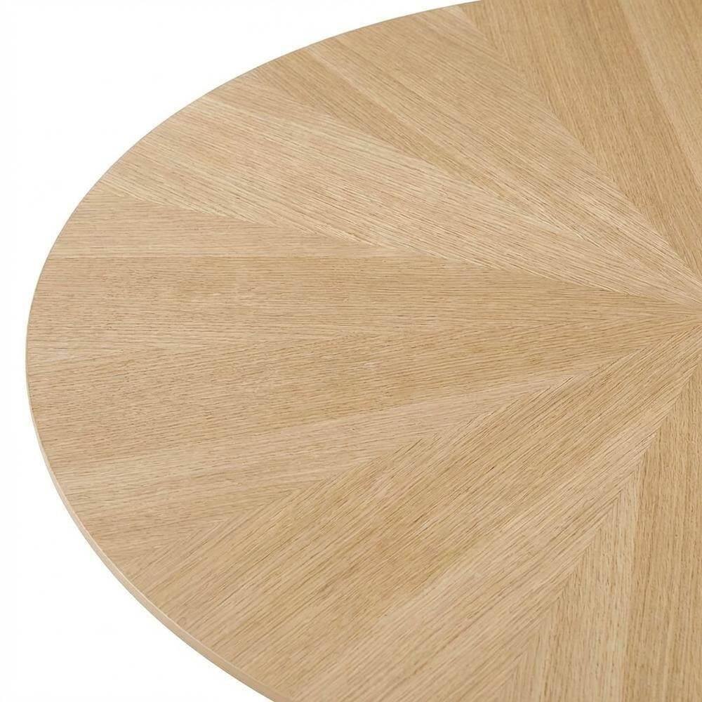 Alt View 1. FurniFact - Round Wood Coffee Table with 20 lb Weight and Compact Design - Brown.