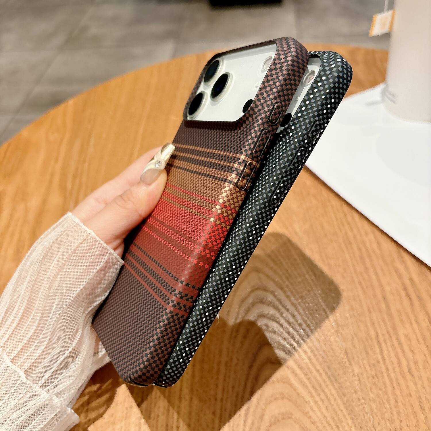 Alt View 3. Dteck - Magnetic Case for Apple iPhone 17 Pro Max,Mag Safe Compatible,Ultra-Slim Carbon Fiber Texture Hard Shell Cover - D.