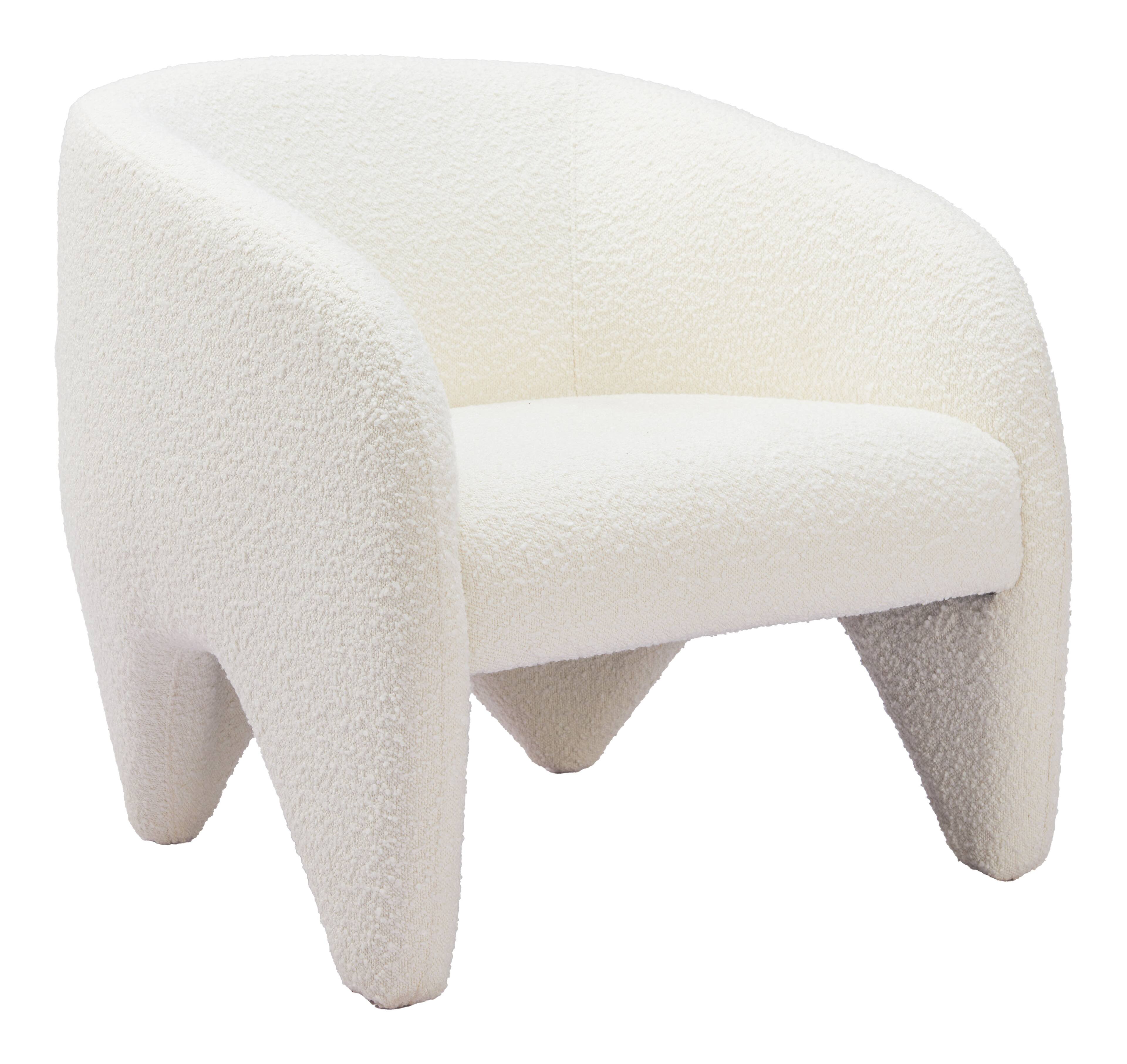 Front. Hivvago - Lopta Accent Chair White - White.