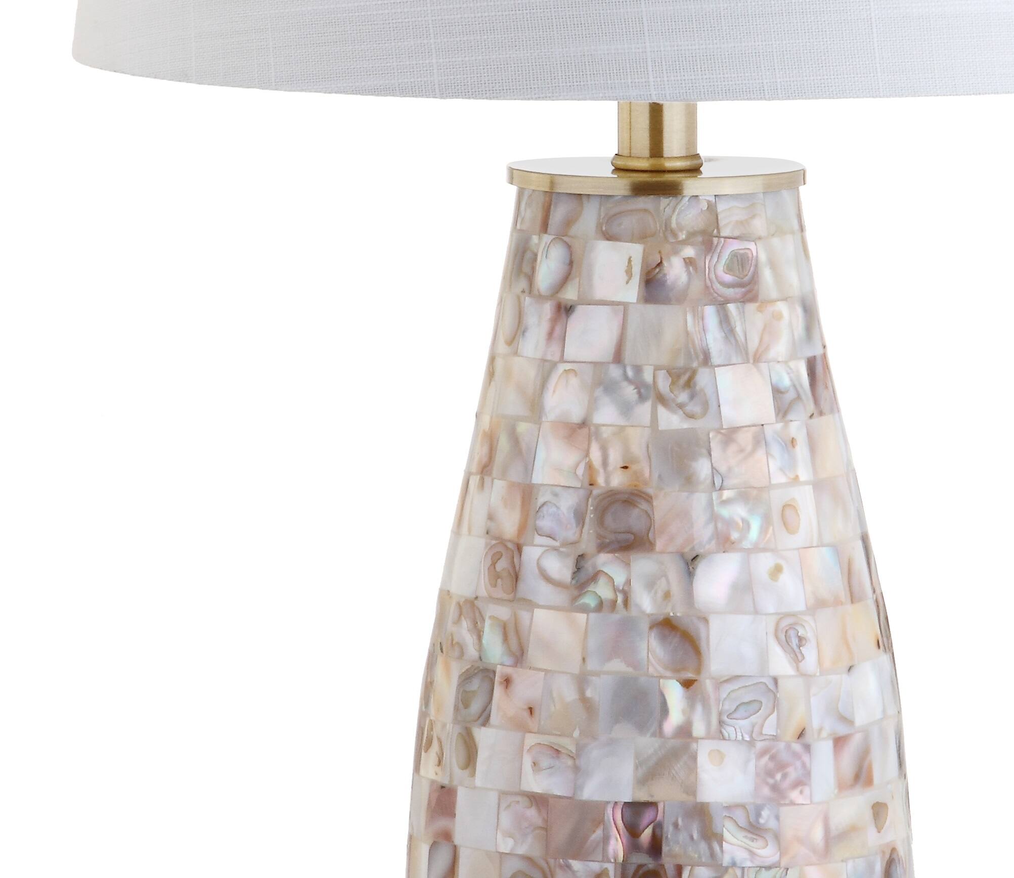 Alt View 6. Jonathan Y - Jocelyn 28" Seashell LED Table Lamp, Natural - Natural/Brass Gold.