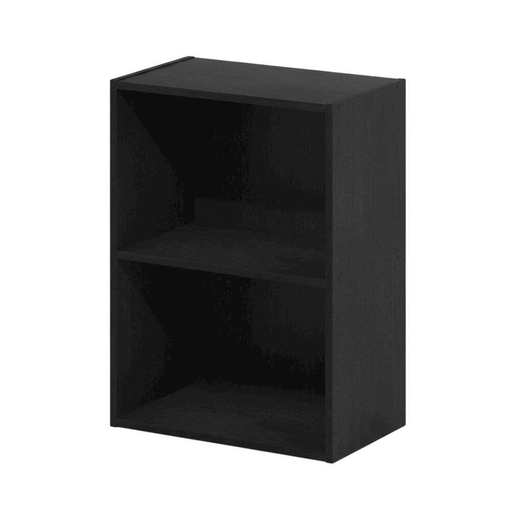 FurniFact - Wood Bookcase with Open Shelving and Classic Design for Home Office Storage - Blackwood