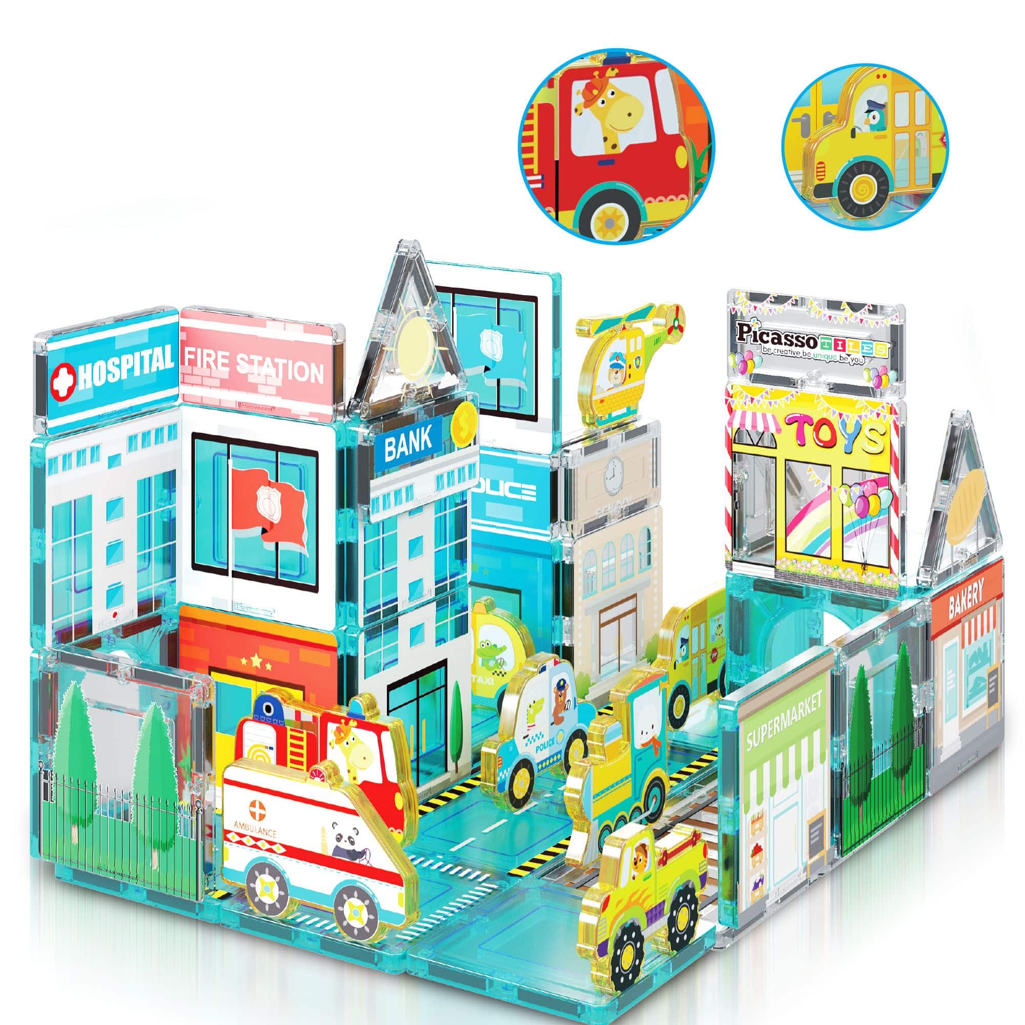 PicassoTiles - PICASSO-TILES Magnetic Tiles for Kids, 50PCS Metro City Town Hospital Theme, STEM Building Blocks Educational Toy - Multicolor price history on PriceWatchPro