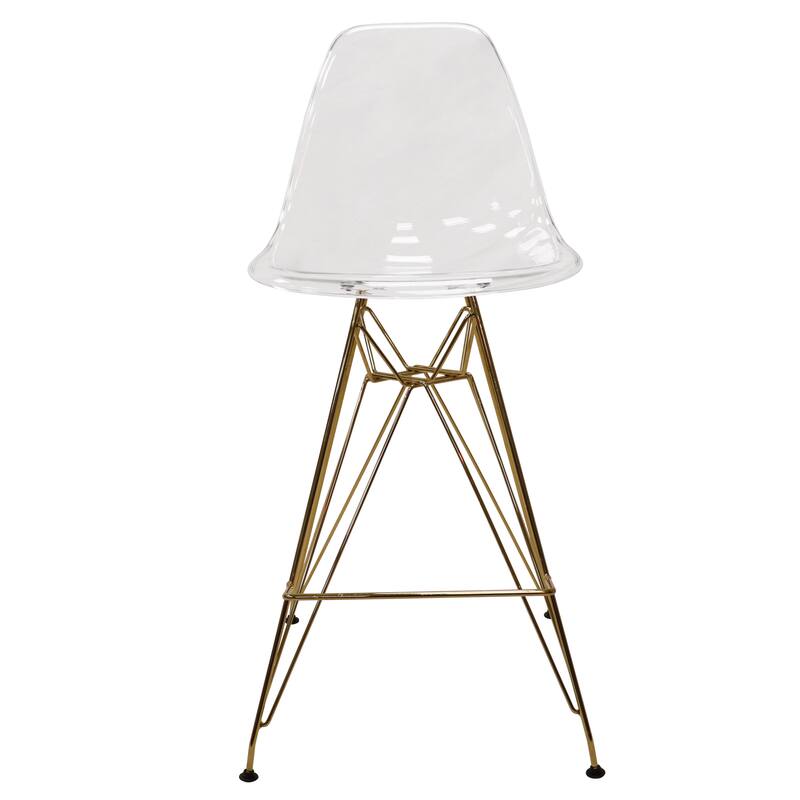 LeisureMod Cresco Modern Acrylic Barstool, Swivel Counter Height Stool ...