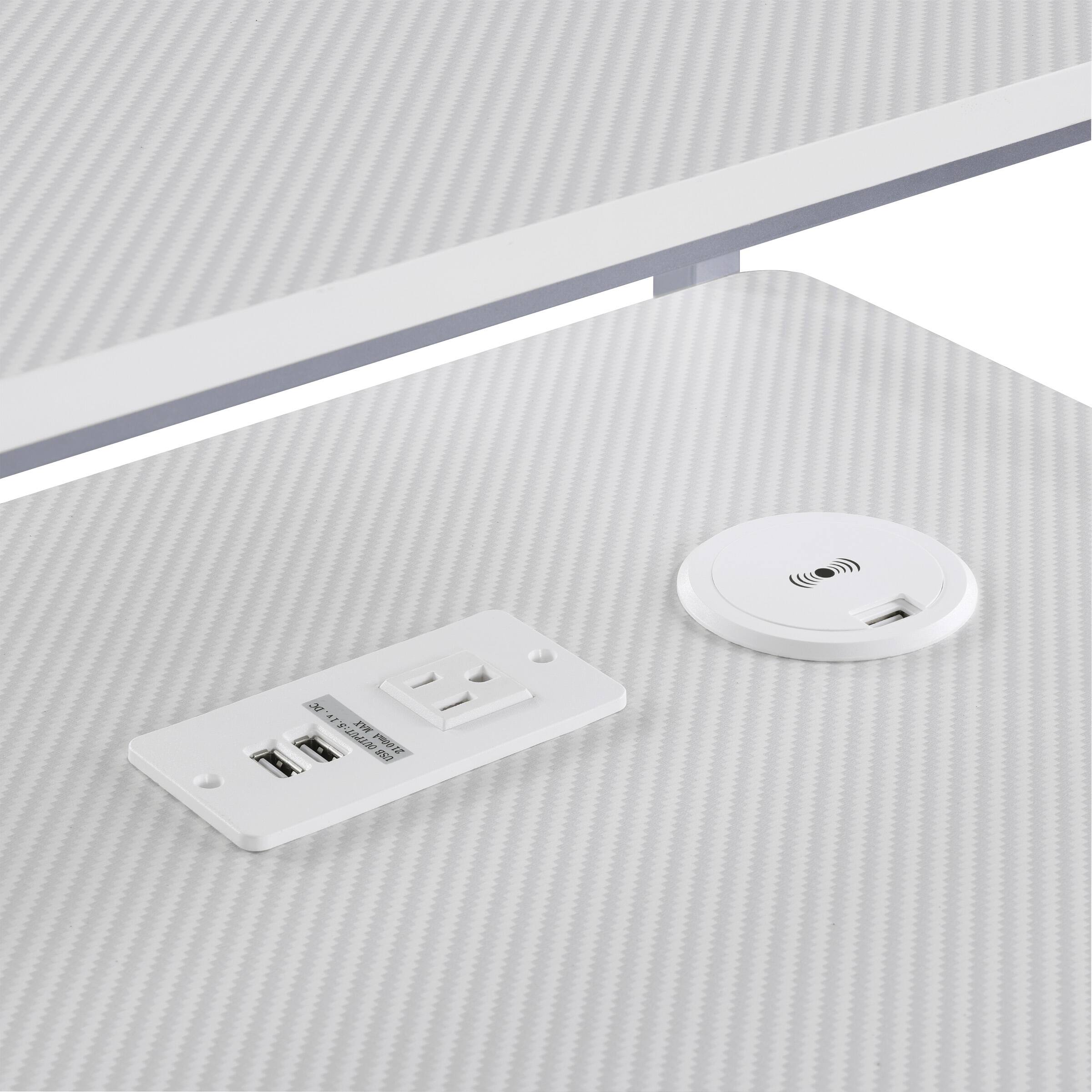 Alt View 17. OSP Home Furnishings - Emulator Gaming Desk - White/ Carbon.