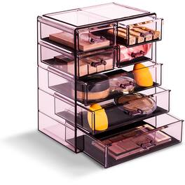 Sorbus - Clear Cosmetic Makeup Organizer - Make Up & Jewelry Storage, Case & Display - Spacious Design Vanity, Bathroom - Purple