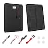 Front. VEVOR - 30W 12V Solar Panel Battery Charger, Solar Battery Trickle Charger Maintainer with Built-in Smart Controller - Black.