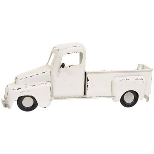 BreeBe - * Distressed Metal Wall Truck - White