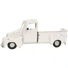 BreeBe - * Distressed Metal Wall Truck - White