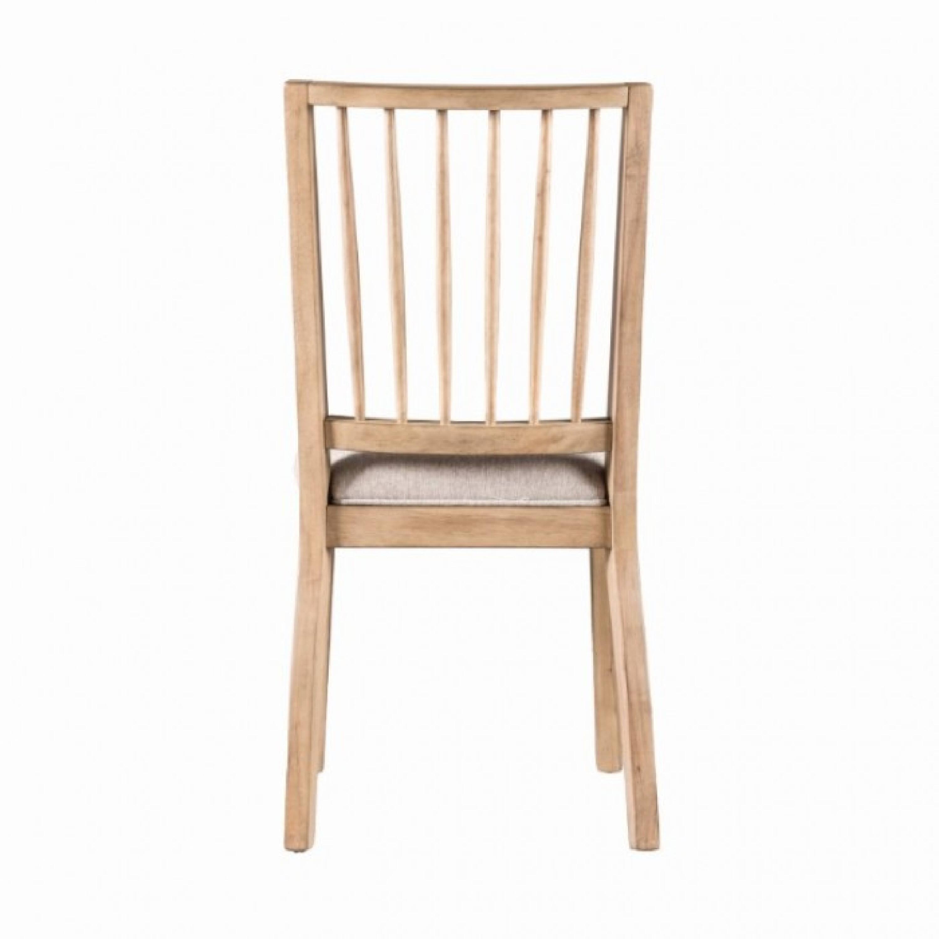 Alt View 1. Manhattan Lane - Lucas Dining Side Chair Set of 2, Slatted Back, Natural Brown Wood - Natural Brown, White.