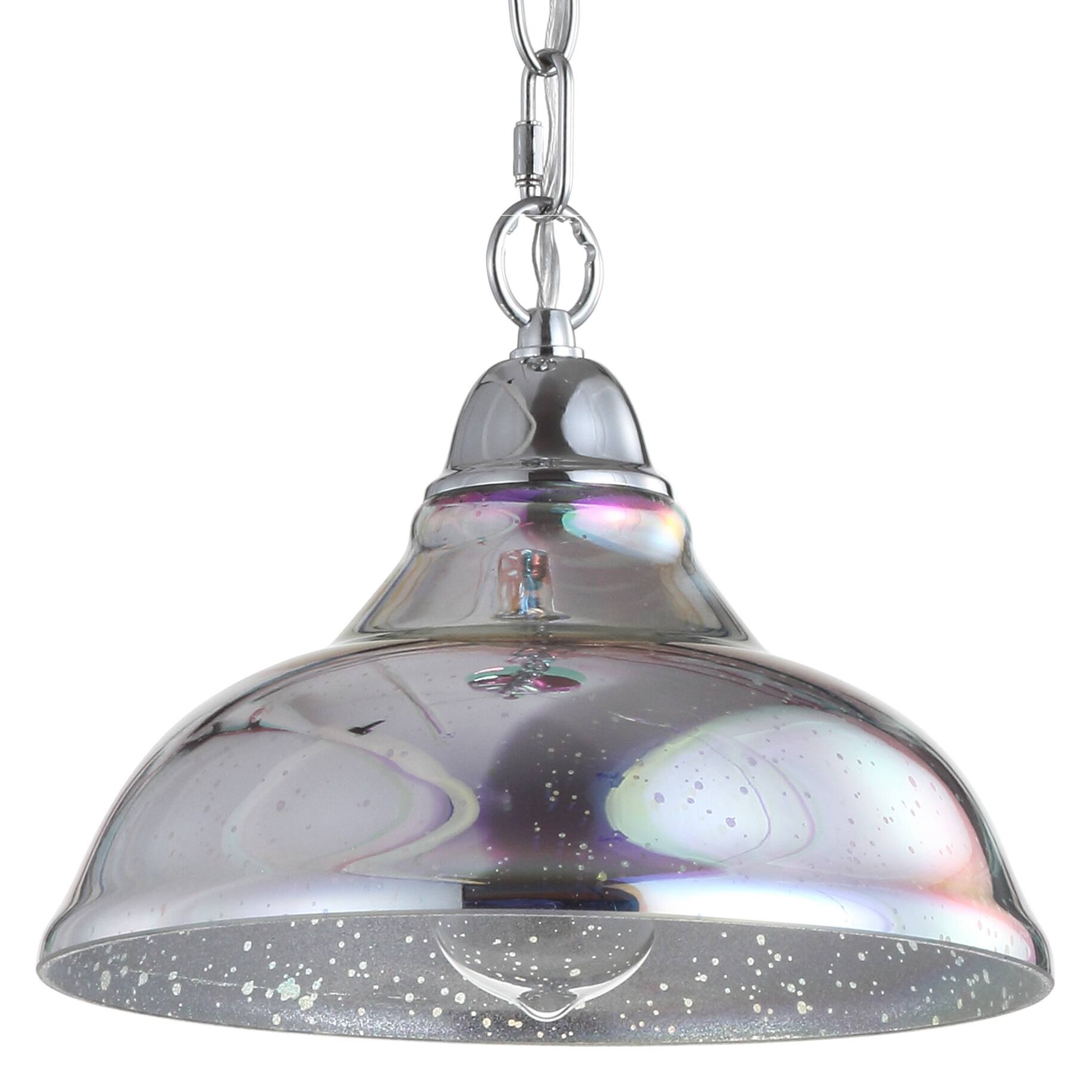Alt View 3. Jonathan Y - Nira 9.75" Adjustable 3D Color Burst Glass/Metal Pendant, Chrome/Multi - Chrome/Multi.