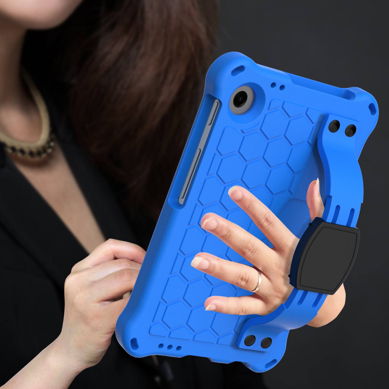 Alt View 1. UUCOVER - Shockproof Case for Samsung Galaxy Tab A11 8.7-inch 2025 (SM-X130/X133/X135) EVA+TPU Stand Cover with Shoulder Strap - Blue.