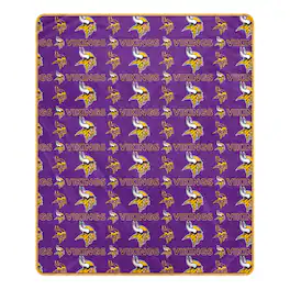 Pegasus - Minnesota Vikings 50" x 60" Repeat Big Logo Wordmark Ultra Soft Blanket - Multicolor