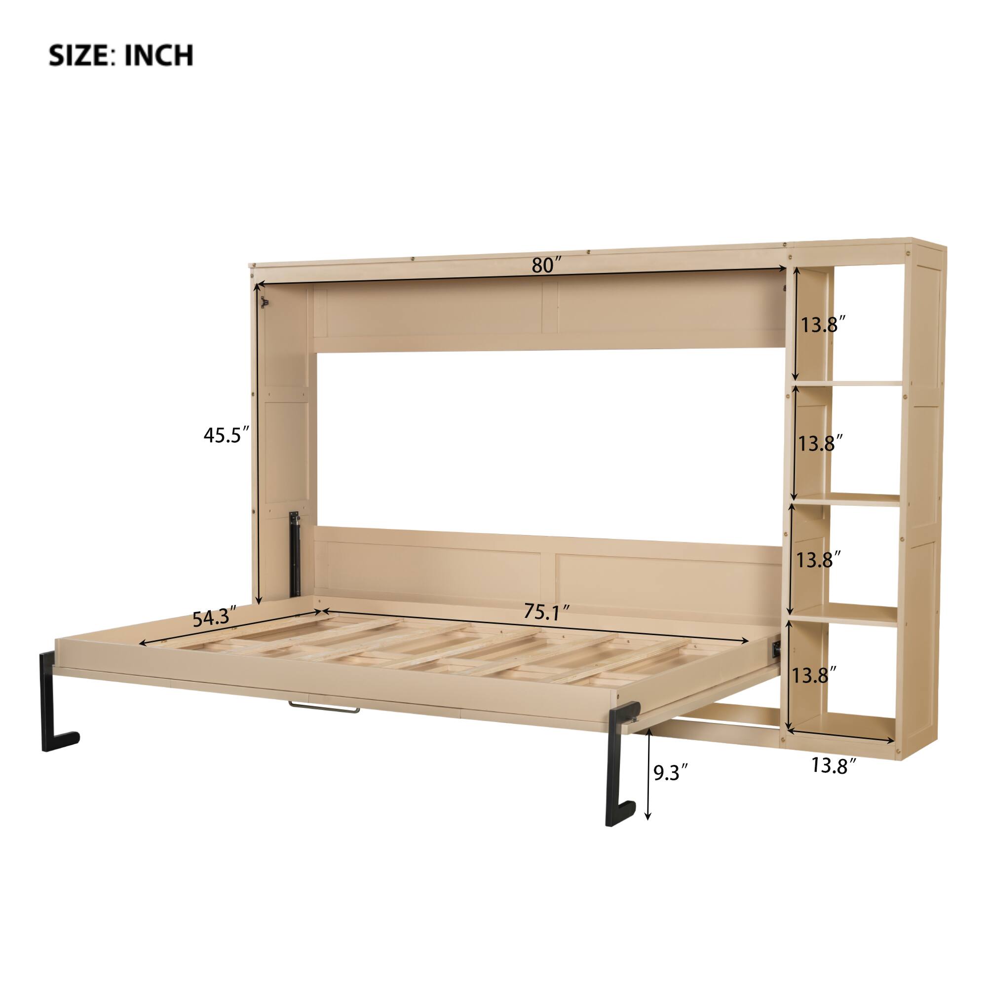 SIZE: INCH  
80" x 45.5" x 54.3" x 75.1" x 9.3"  
13.8" x 13.8" x 13.8" x 13.8" x 13.8"