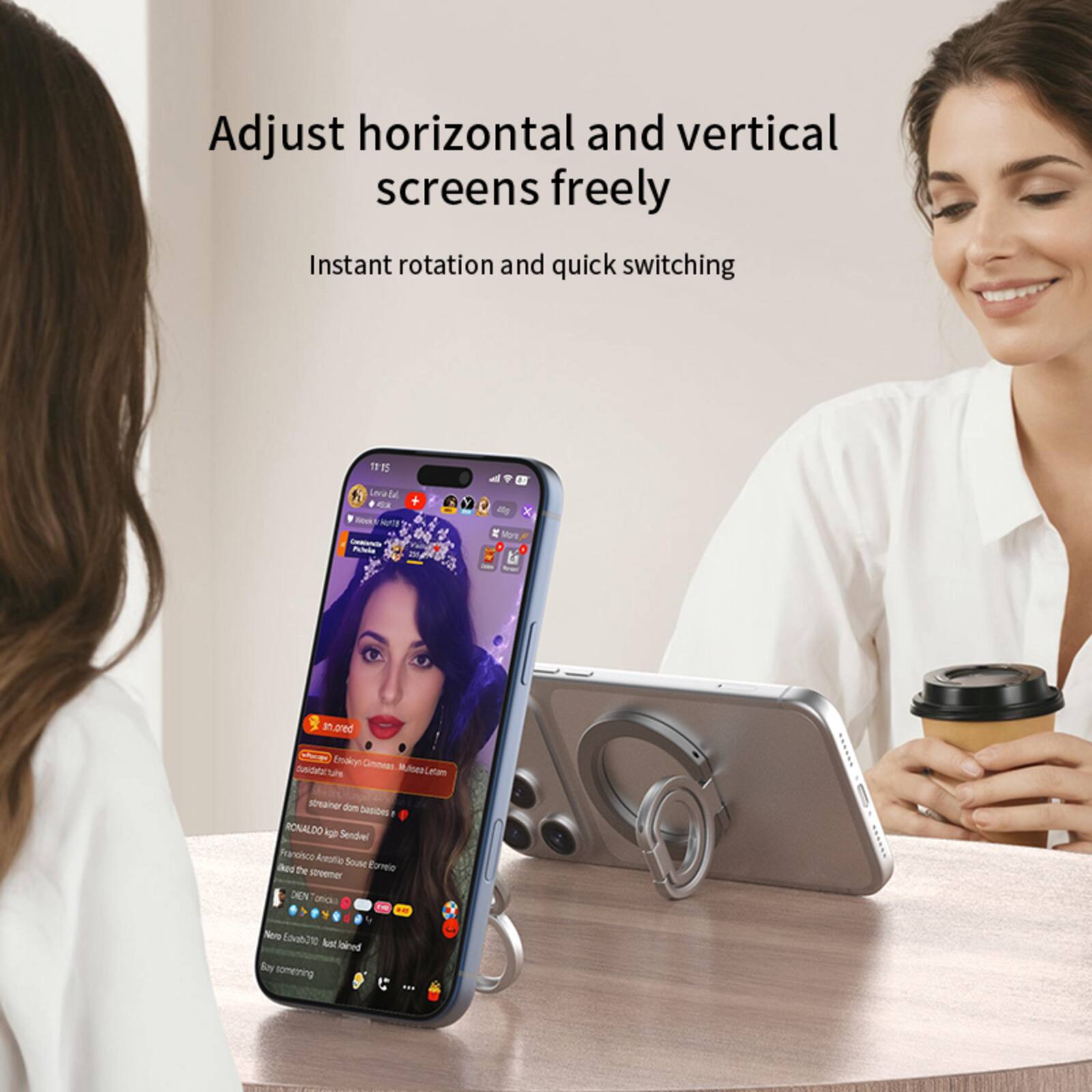 Adjust horizontal and vertical screens freely  
Instant rotation and quick switching  

18:15  
Lovia & Sal + Poda  
X Mon  
an.ored  
Enokyo kyt/Ommeas dusidabituire MuliseoLetam streaner dom basibes 1 RONALDO kgo Sendiel Francisco Arrotio Souse Nao the Errelo streemer DIEN onicks  
Noro Eavab310 Aust loined Bay somerning