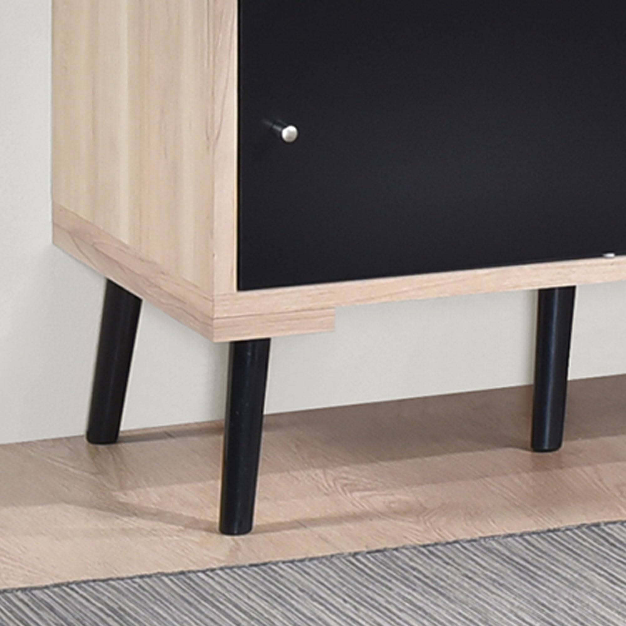 Alt View 1. Kings Brand Furniture - Kings Brand Furniture Nathan 75-Inch TV Stand, Entertainment Center & Media Console with Drawers, Open & Closed Storage - Natural.