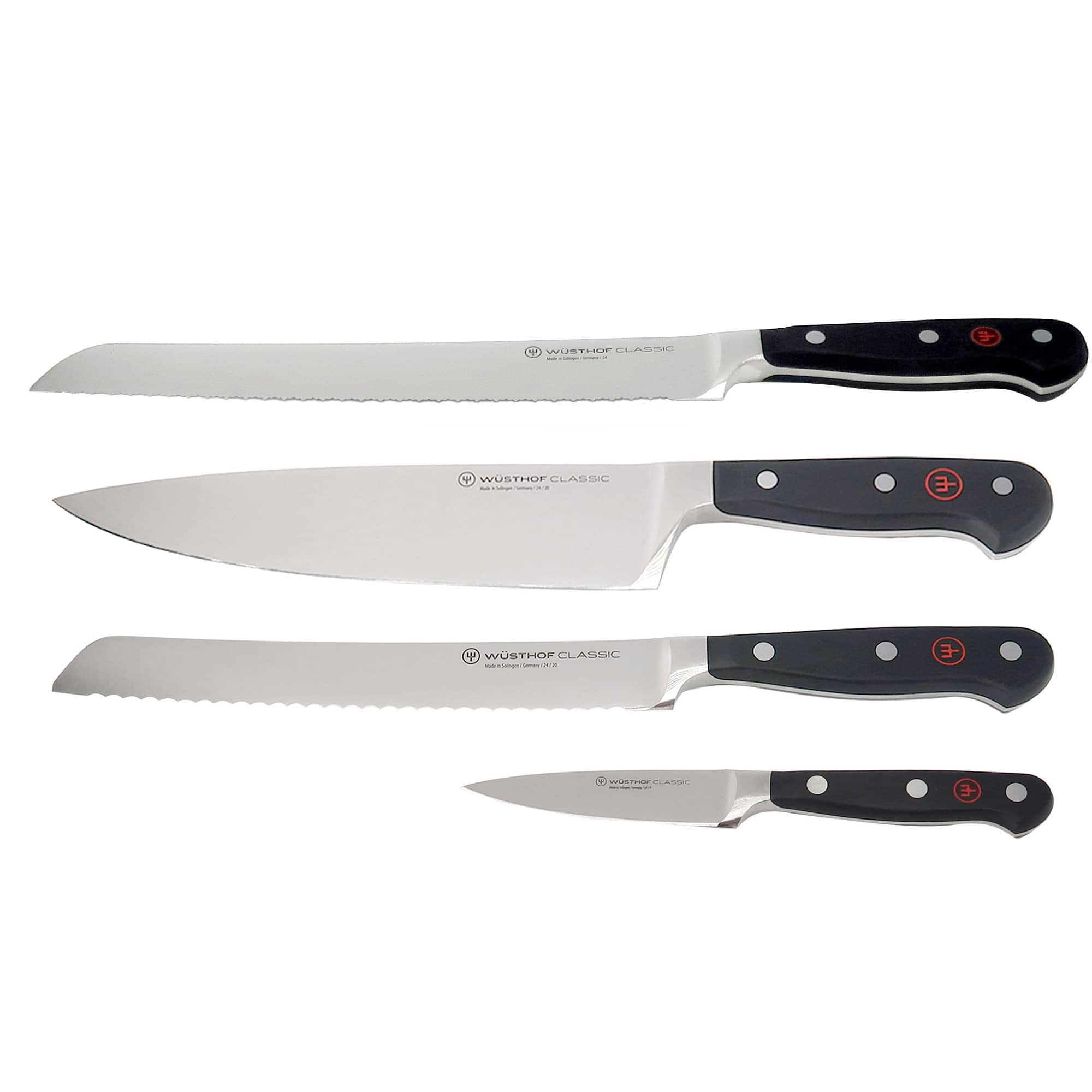 Wusthof - Classic 9" Bread Knife + Knife Set – 3.5" Paring, 8" Bread, Chefs Knives