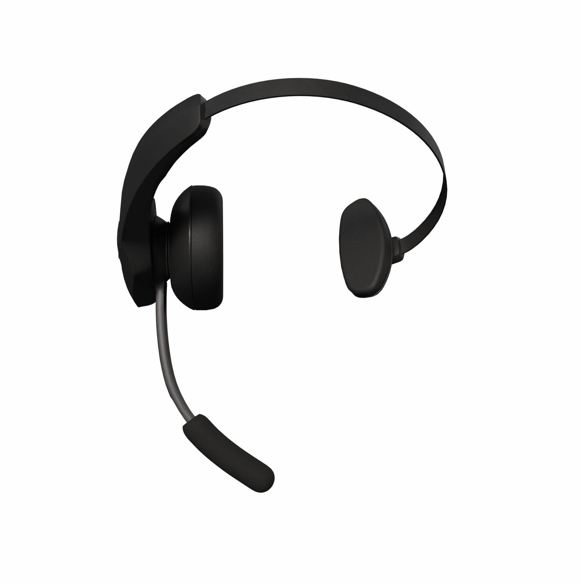 Back. BlueParrott - Pro B350 Wireless Bluetooth Mono Headset with 98% AI Voice Isolation Mics and Lightweight Headband - Black.