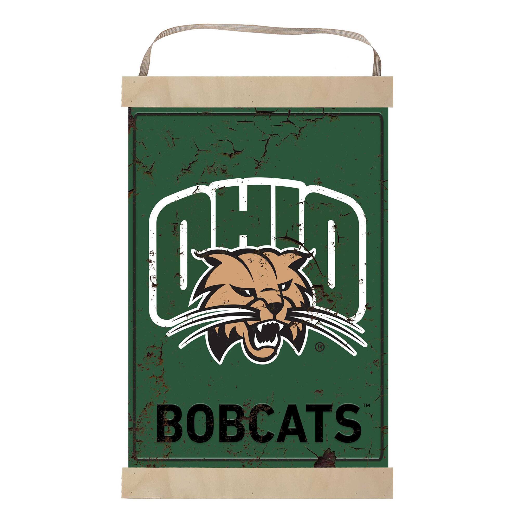 Ohio Bobcats Faux Rust Banner Sign