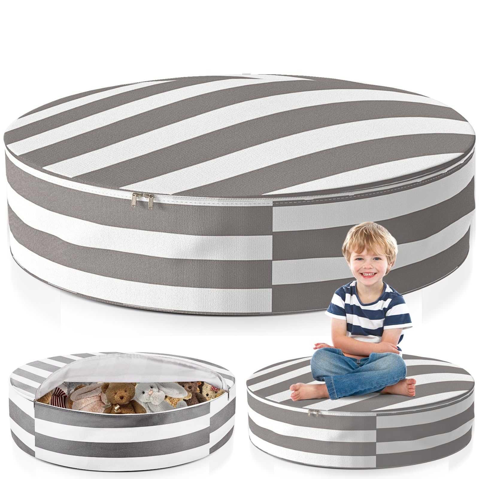 PO3TICJUNKI3 - Stuffed Animal Storage Bean Bag Cover For Organize Sit Play Box Help Promote Comfort And Relaxation Playroo - Striped
