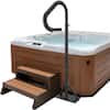 Front. VEVOR - Hot Tub Handrail, 360 Rotatable Spa Side Handrail with 48"-63" Adjustable Height, Rust-proof Aluminum Spa Step Hot Tub - Matte Black.