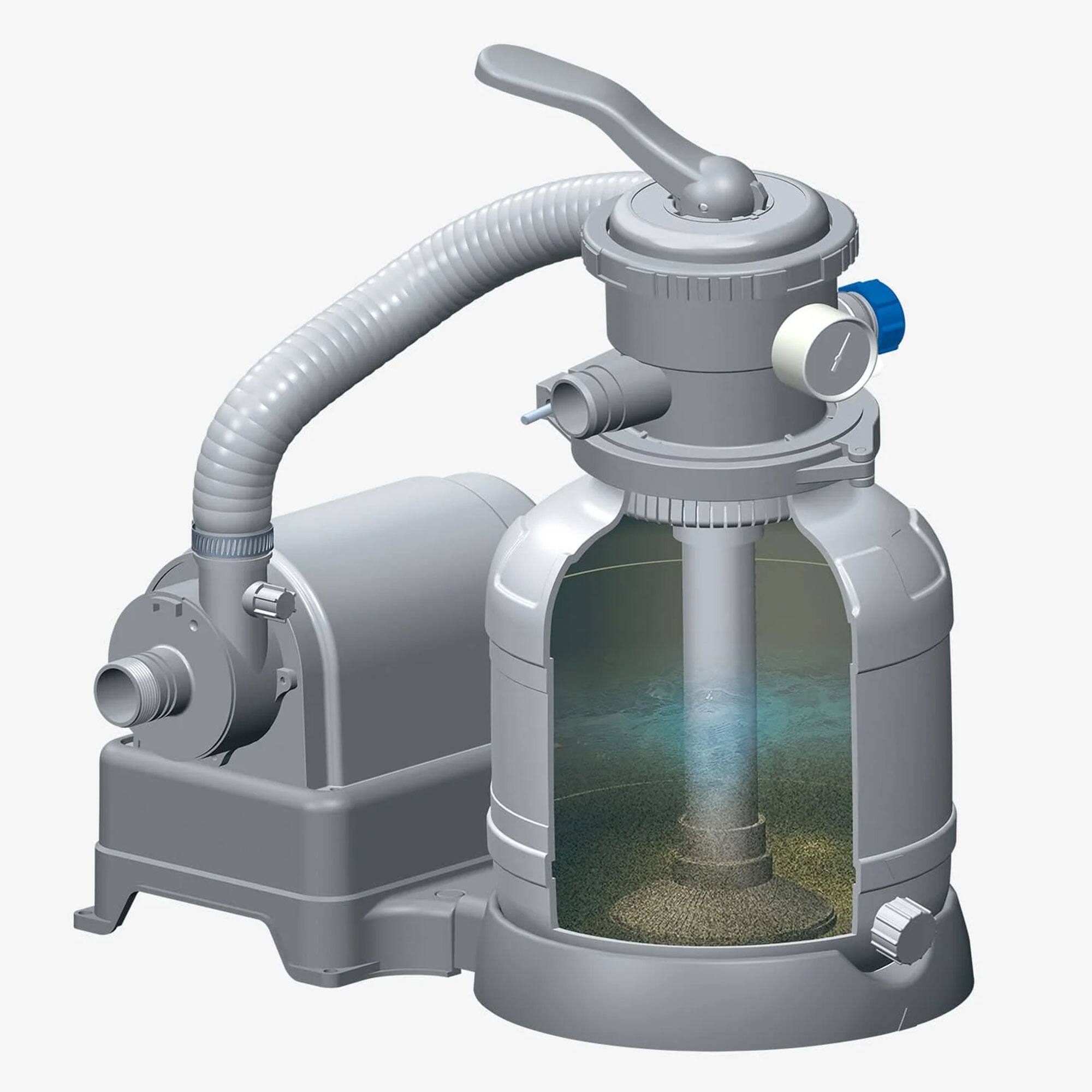 Alt View 8. Funsicle - 1600 GPH Flow Rate Sand Filter Pump P53ST1600 - Gray.