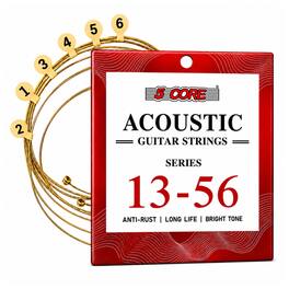 5 CORE - Acoustic Guitar 6 String Set Steel Carbon Core Bright Tone Long-Lasting-GS AC BRSS HD - Gold