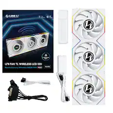 L LIAN LI Fusl IN gutterencs 3 Tear Worranty x3 1 arve LIAN LI L 75% L-Wireless Sync UnI FAN TL WIRELESS LCD 120 WHITE Revolutionary Wireless ARGB FAN ARGB