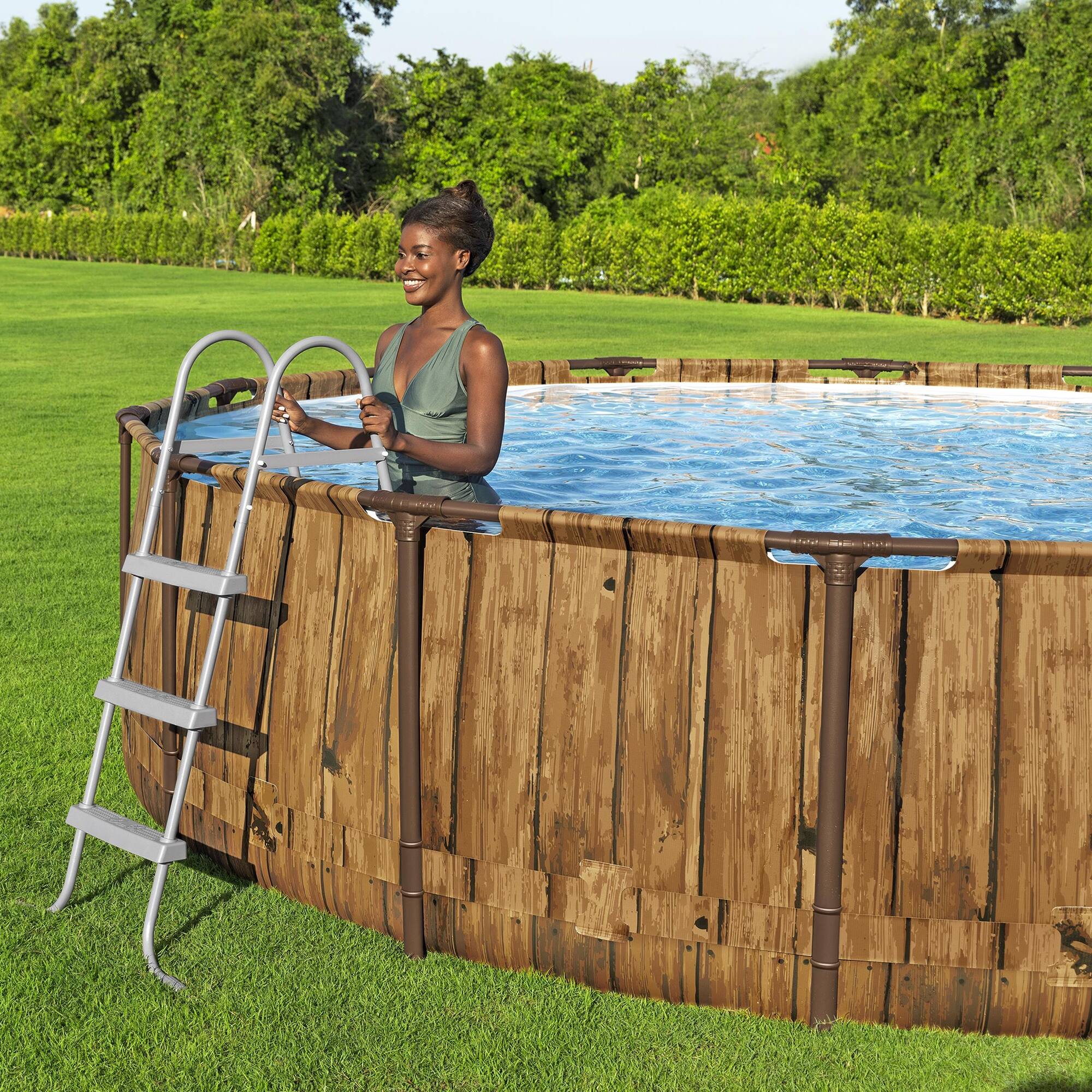 Alt View 7. Bestway - Steel Pro Max: Splashview Pool Set - 14' x 42" - Brown.