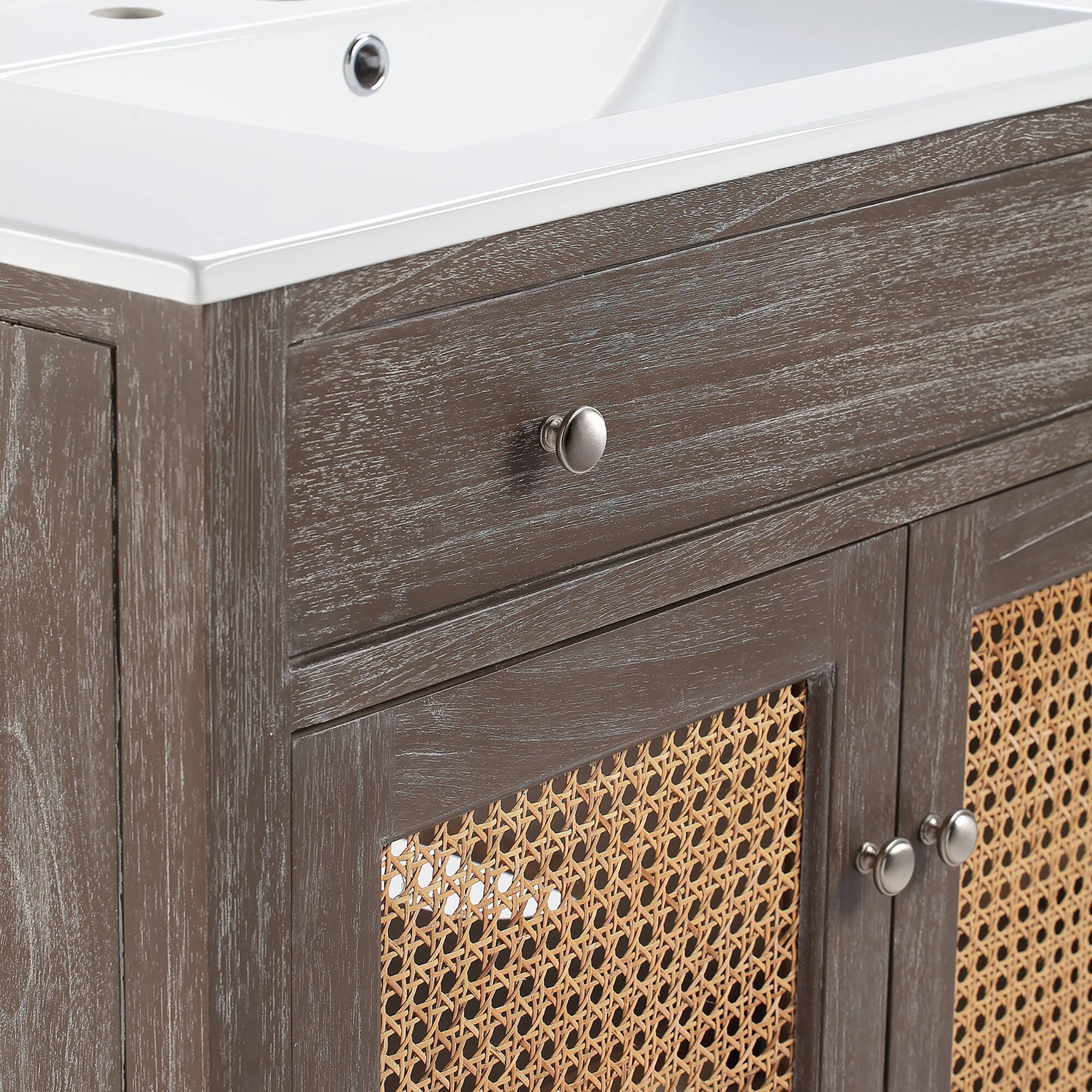 Alt View 6. Modway - Lilo Bathroom Vanity Basin Included - Gray White.