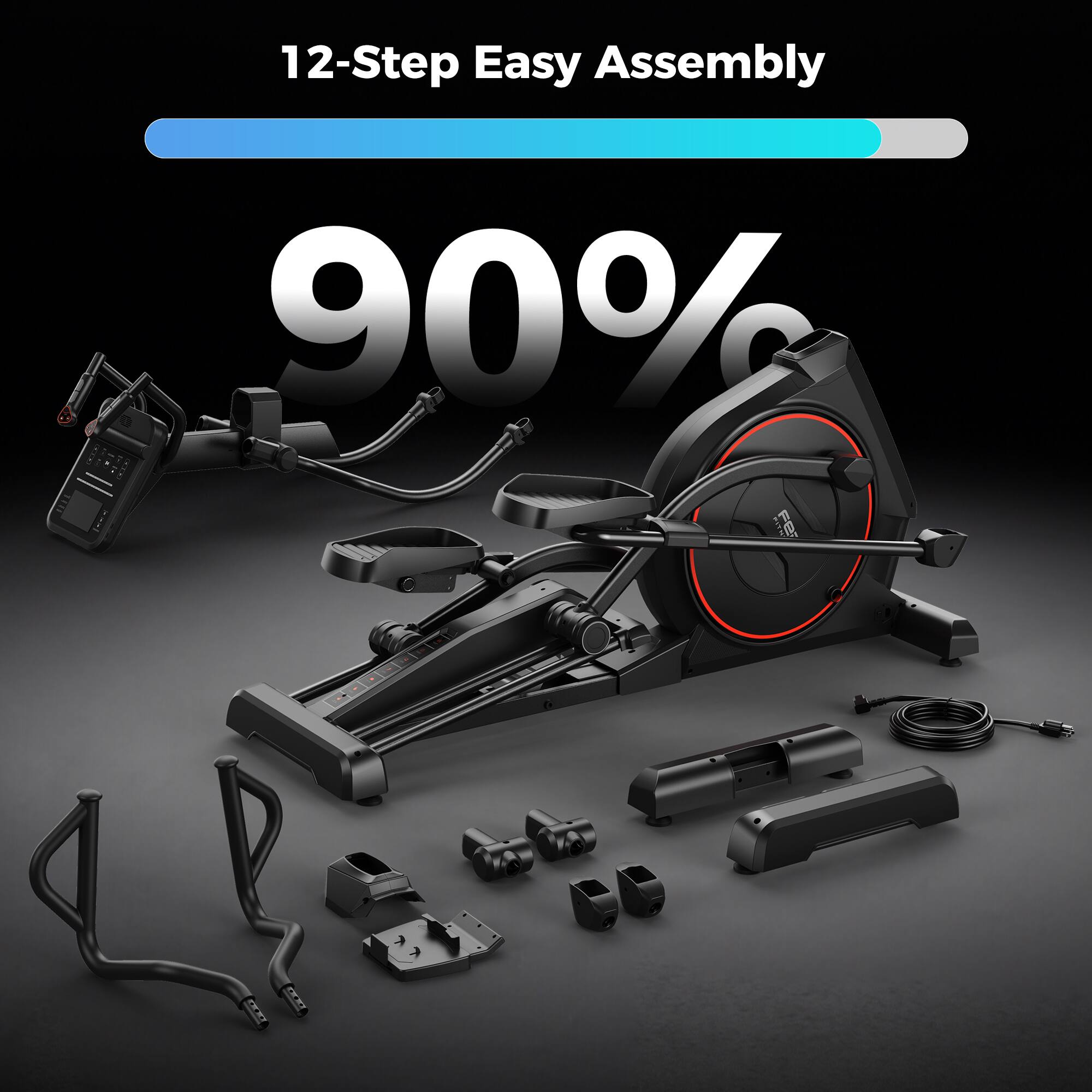 12-Step Easy Assembly  
90%