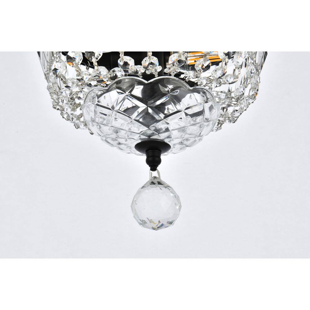 Alt View 3. Elegant Lighting - Tranquil 8 inch black flush mount - Black And Clear.