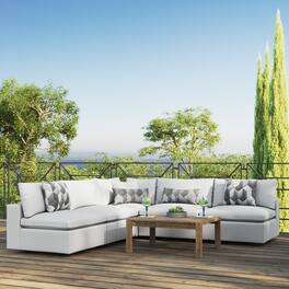 Commix 5-Piece Outdoor Patio Sectional Sofa by Modway - White