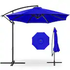 Front. Best Choice Products - Best Choice Products 10ft Offset Hanging Outdoor Market Patio Umbrella w/ Easy Tilt Adjustment - Resort Blue - Resort Blue.