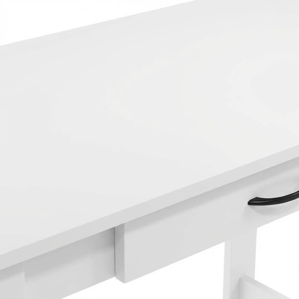 Alt View 1. BisonOffice - White Writing Desk With Drawer For Home Office And Residential Use - White.