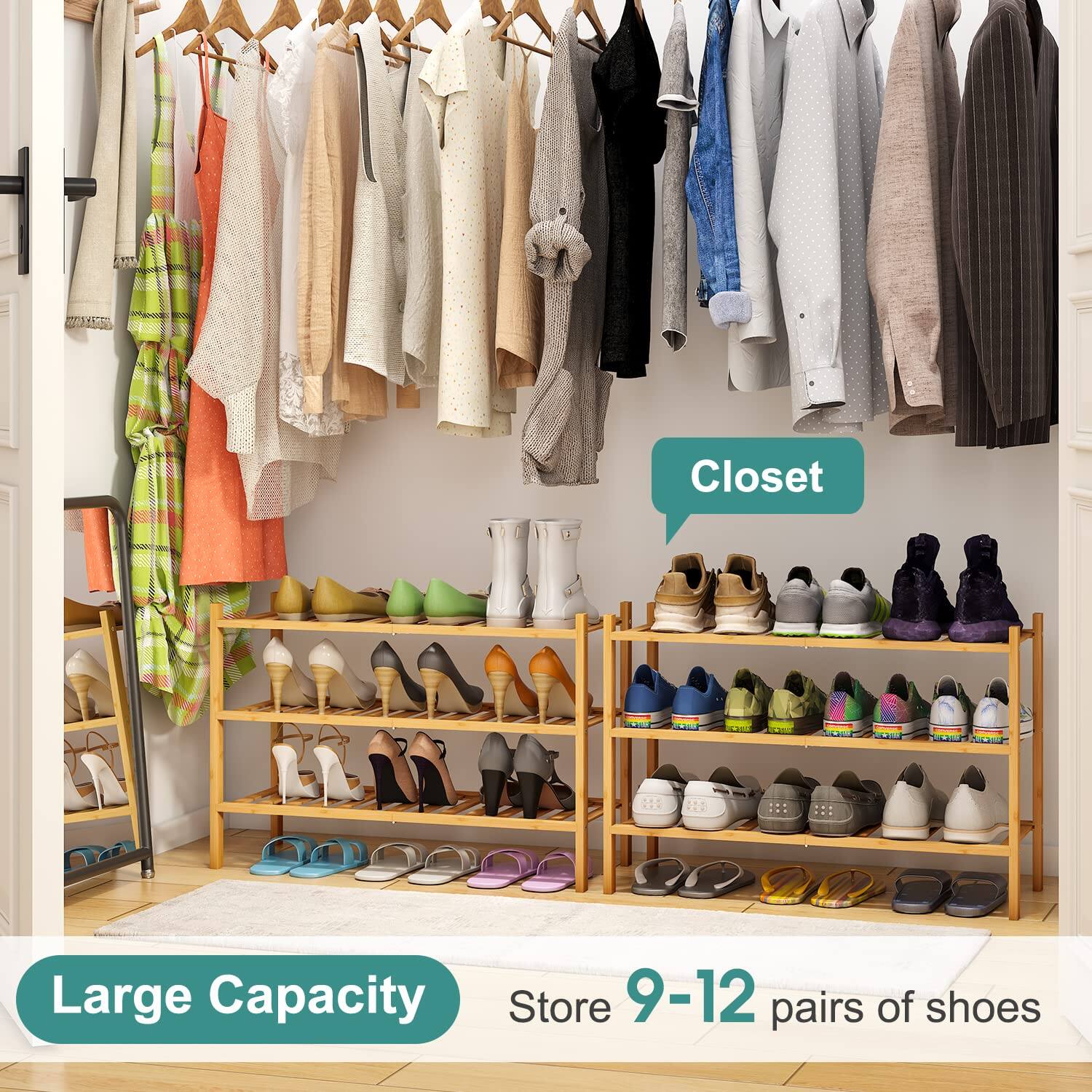 Closet  
Large Capacity  
Store 9-12 pairs of shoes