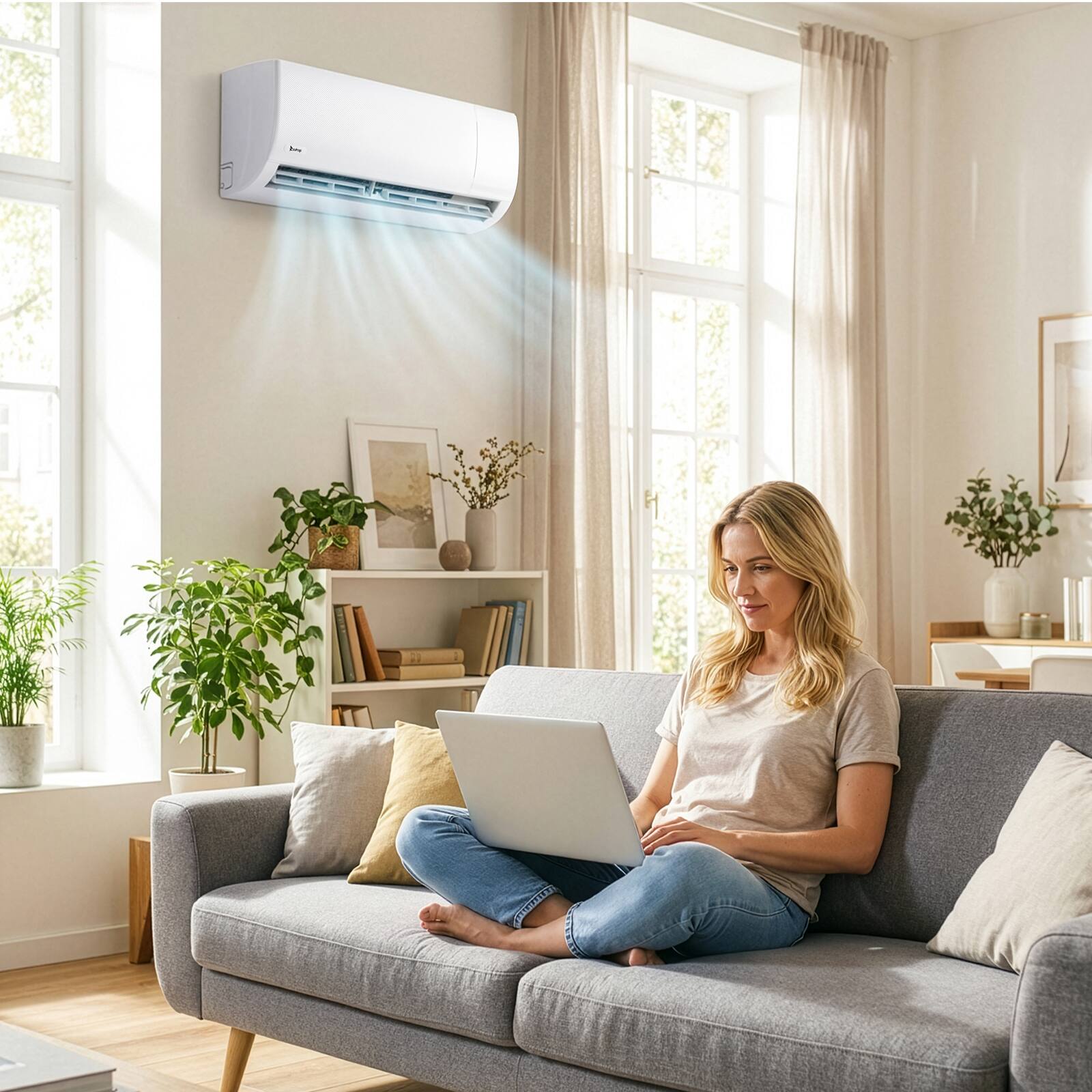 Alt View 9. Winado - 9000 BTU Wifi Enabled Mini Split Air Conditioner & Heater, 19 SEER2 115V Inverter Ductless Wall AC Installation Unit Kit - White.