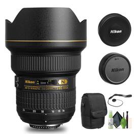 Nikon - AF-S NIKKOR 14-24mm f/2.8G ED Lens (2163) + Cap Keeper + Cleaning Kit - Bundle - Black