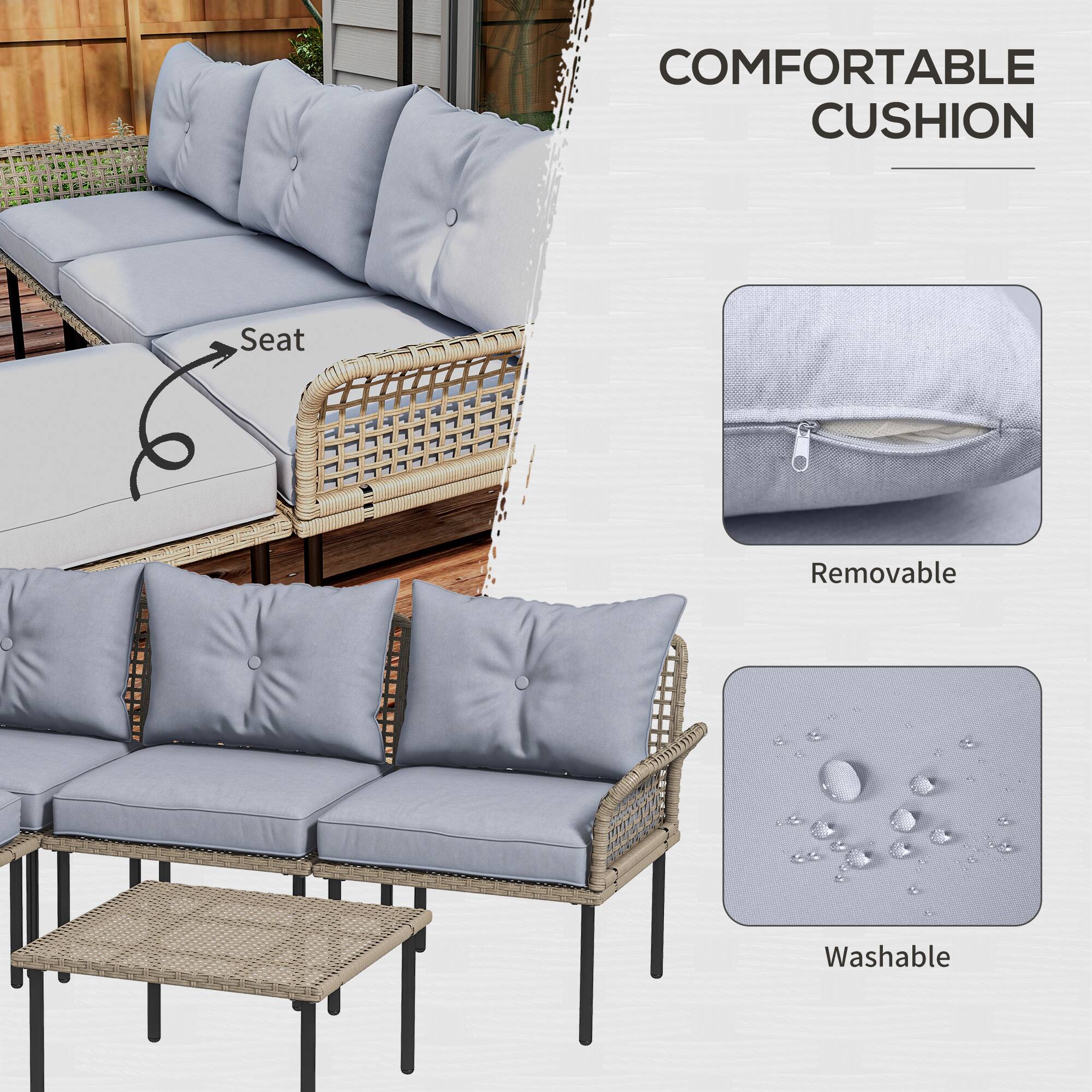 COMFORTABLE CUSHION

Seat

Removable

Washable