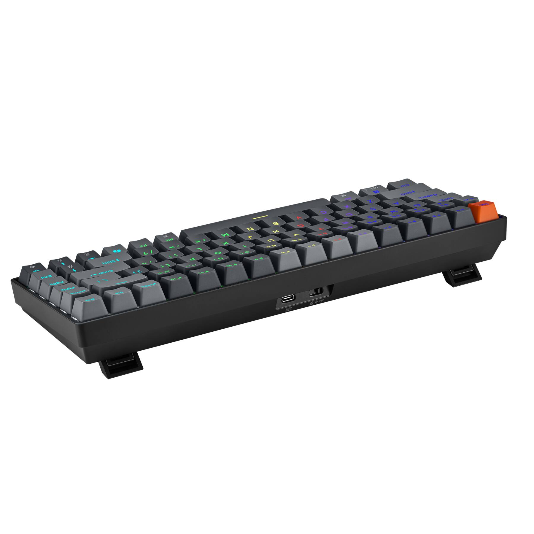 Angle. Adesso - EasyTouch 1000 Wired/Wireless/Bluetooth QMK VIA Mechanical Mini Keyboard - Black.