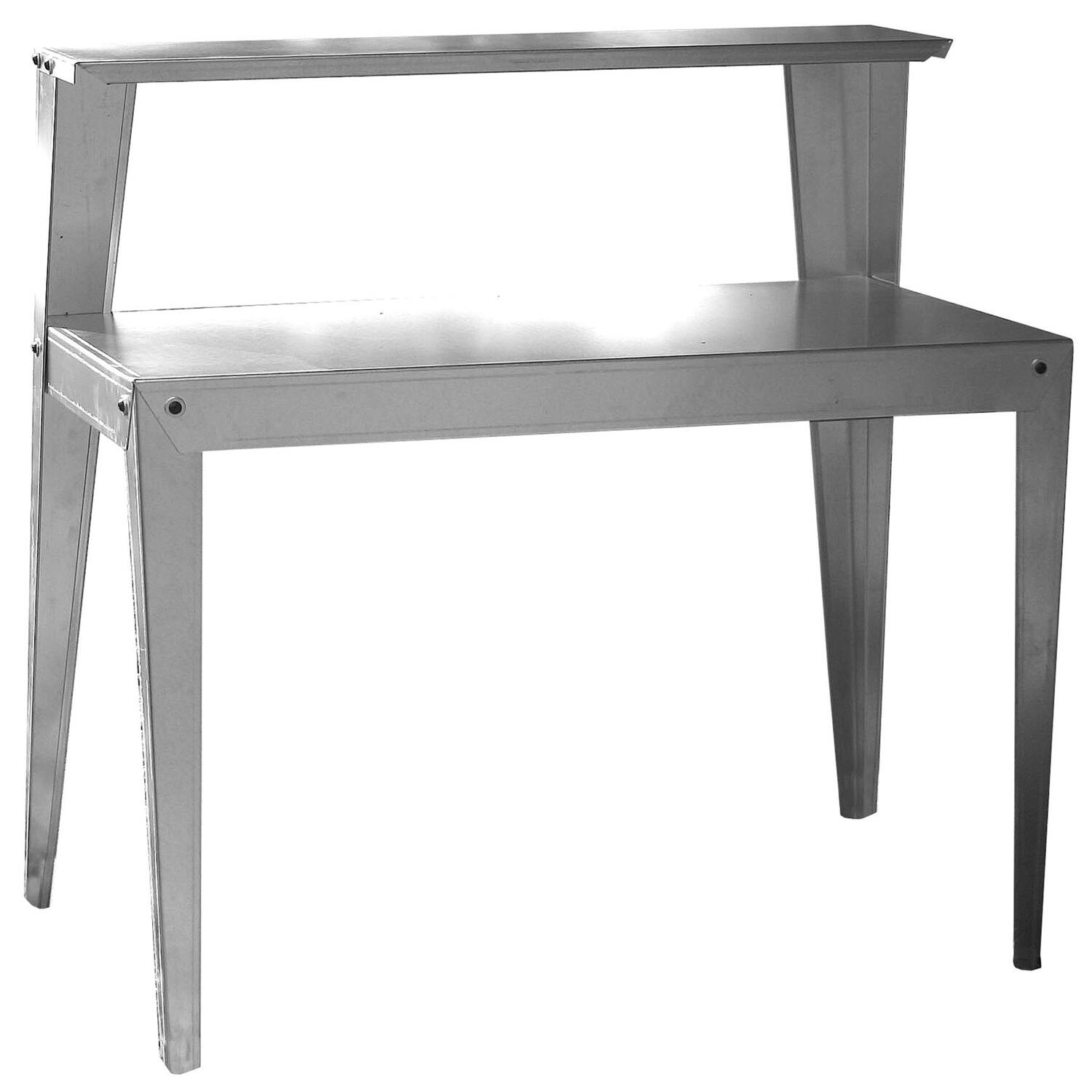 Front. SlickBlue - Utility Workbench with Galvanized Steel Top, Potting and Work Table - Silver.