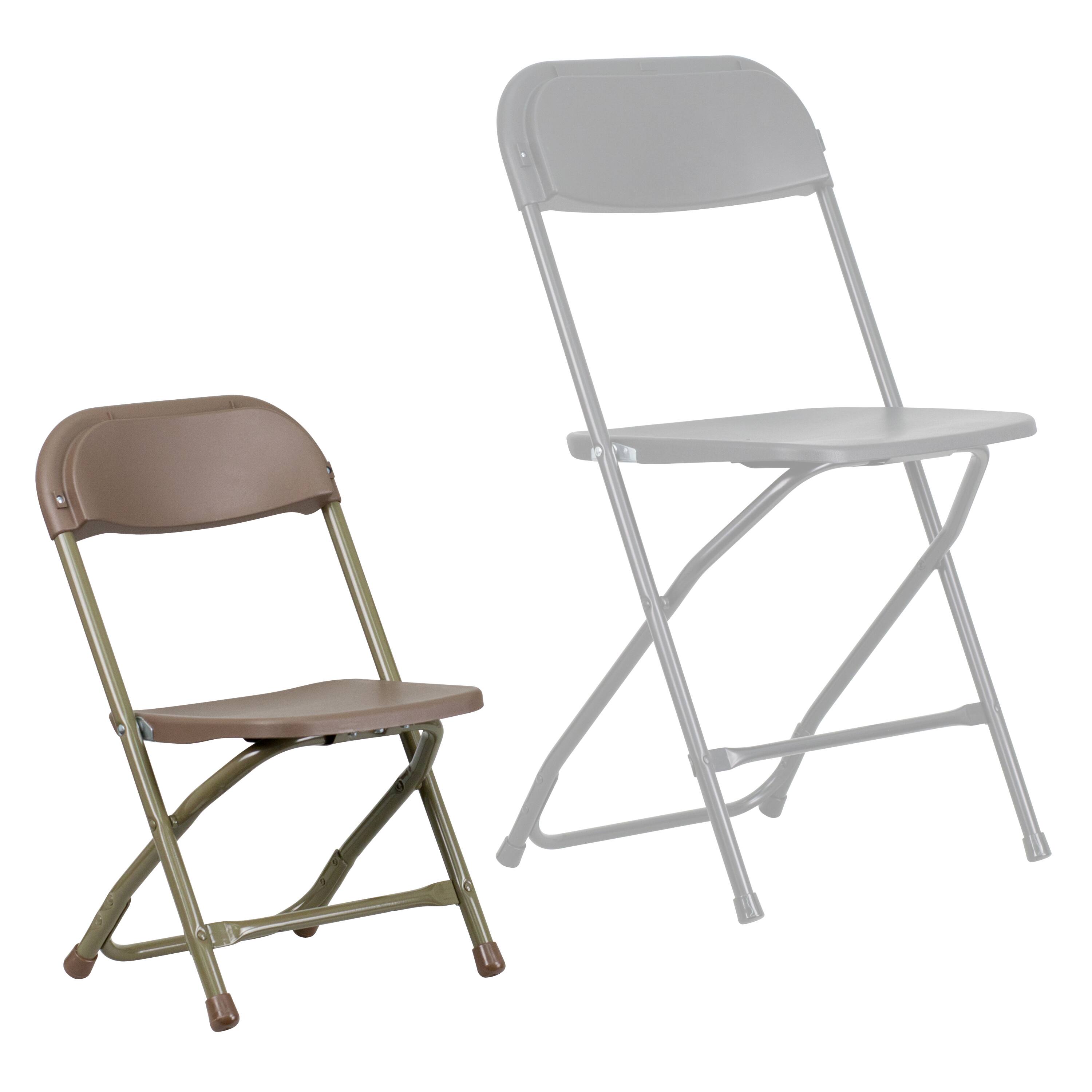 Alt View 9. Emma + Oliver - 2 Pack Kids Plastic Folding Chair Daycare Home School Furniture - Brown.
