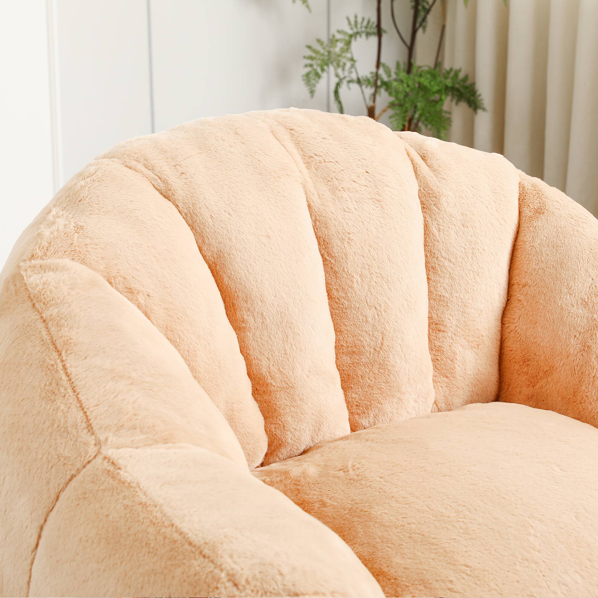 Alt View 2. GOODSILO - Bean Bag Sofa Chair with Armrests - Stuffed High-Density Foam, Lazy Comfy Chair for Adults & Kids - Brown.