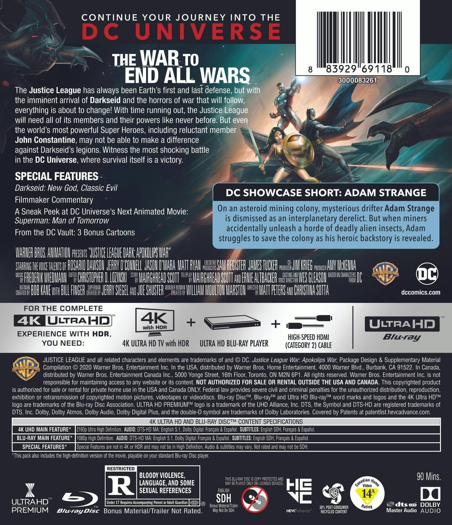 Back. Justice League Dark: Apokolips War   - 4K Blu-Ray.