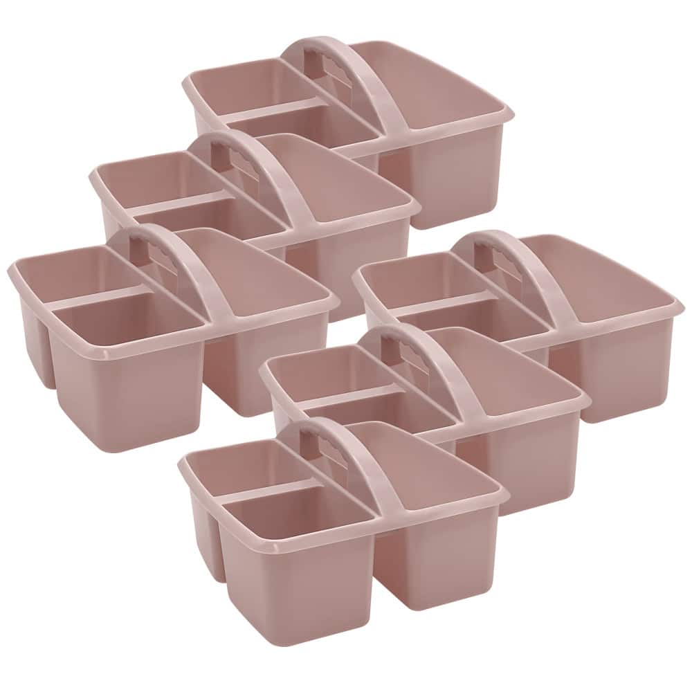 Teacher Created Resources - Plastic Storage Caddy, Light Mauve, Pack of 6