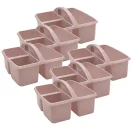 Teacher Created Resources - Plastic Storage Caddy, Light Mauve, Pack of 6